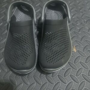 Black Perforated Slip-On Clogs
